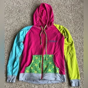 Zumba Fitness Pink Hoodie with Aqua and Neon Lime Accents